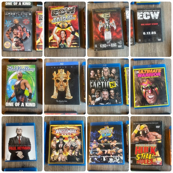 WWE DVD and Blu-ray Collection - Black Red Gold Covers